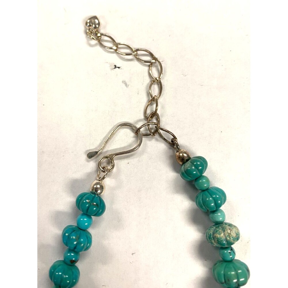 Jay King DTR Turquoise Sterling Silver Beaded Necklace Vintage READ - Picture 5 of 5